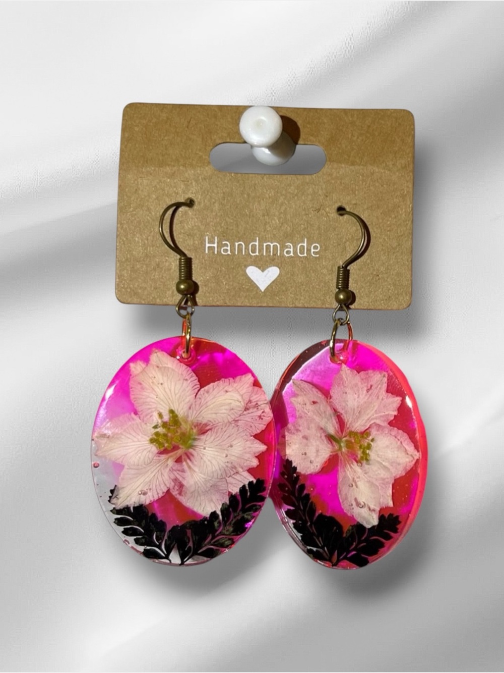 Handmade Pink Floral Earrings